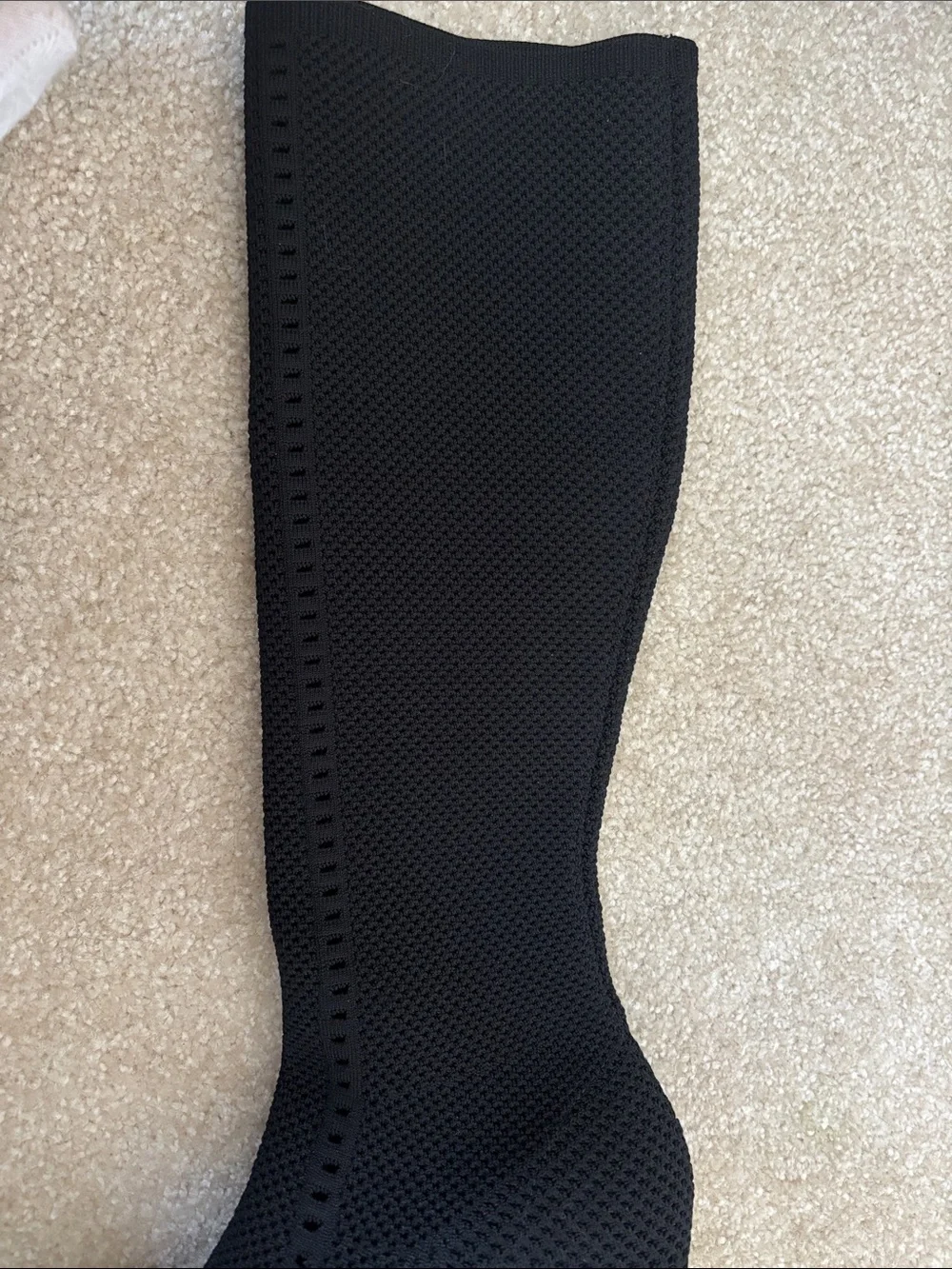 Eileen Fisher Black Stretch Knit Over-the-Knee Pointed Toe Boots